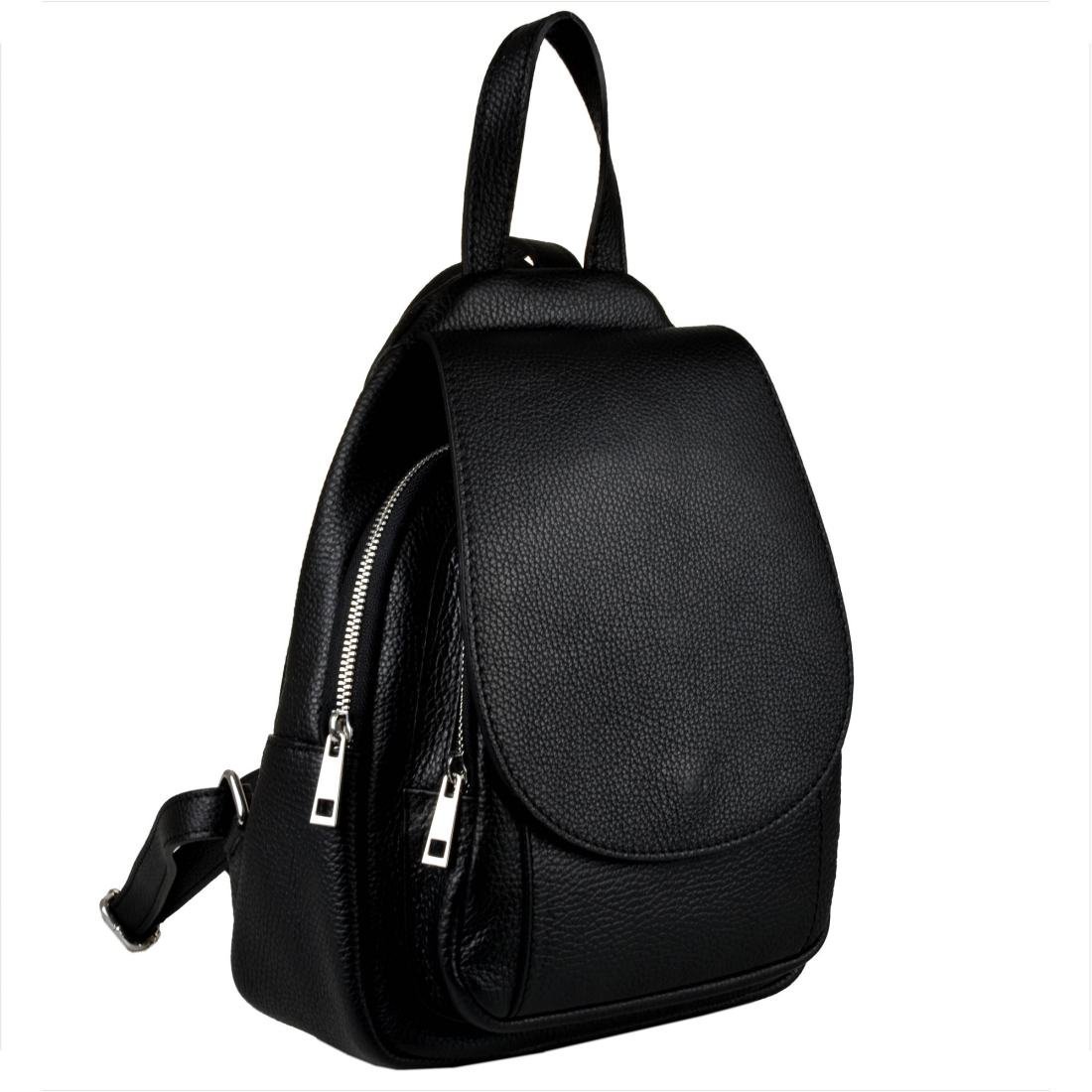 Plecak ze skóry naturalnej włoski czarny Borse in Pelle