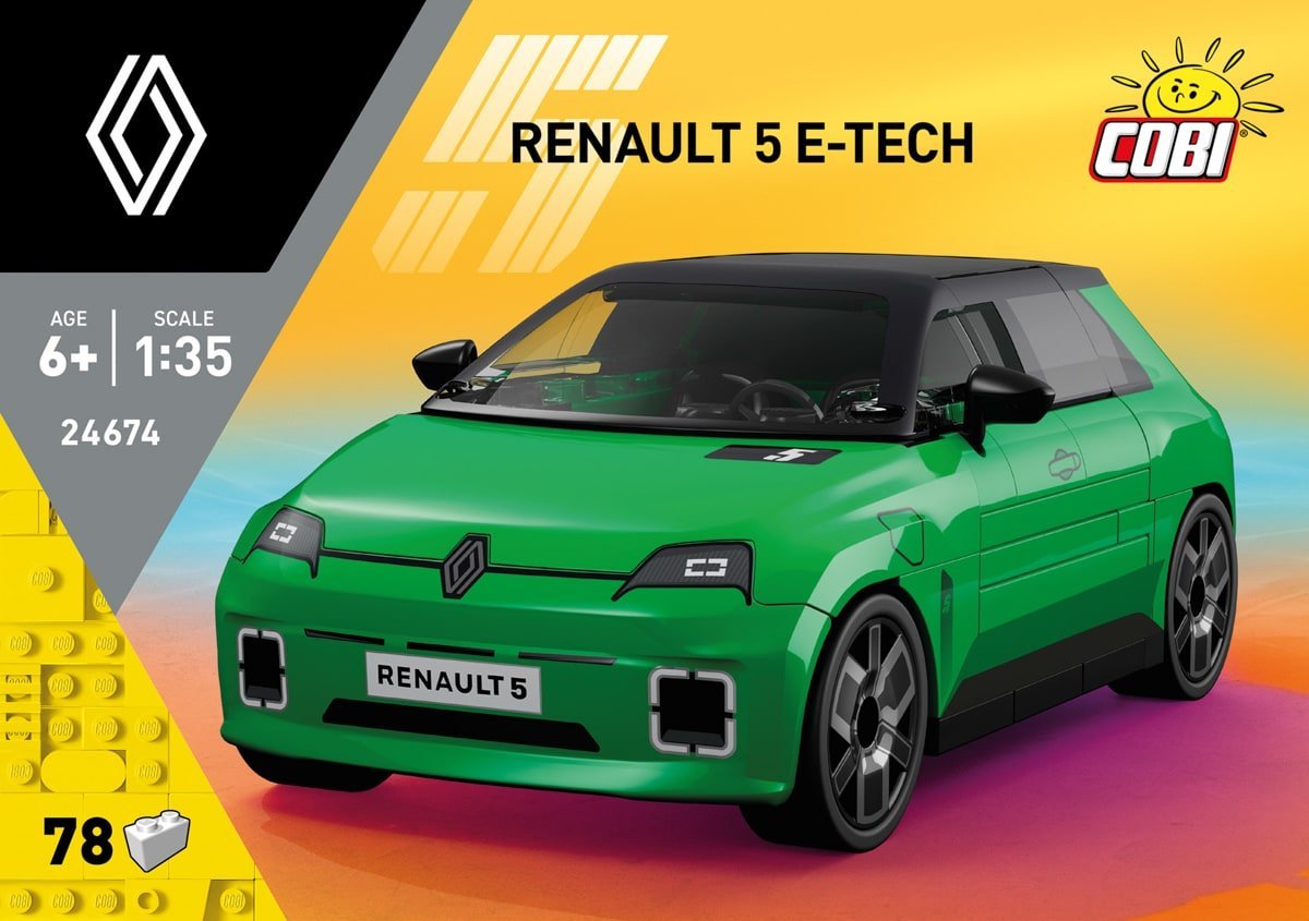 Cobi Action Town Samochód Renault 5 E-Tech Green 78 Kl., Cobi-24674