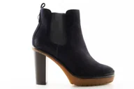 Botki damskie - Buty damskie Tommy Hilfiger Cleo botki skórzane zamszowe granatowe-40 - miniaturka - grafika 1