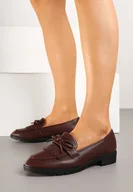 Mokasyny damskie - Bordowe Mokasyny Ozdobione Frędzlami i Kokardą Dovilissa - miniaturka - grafika 1