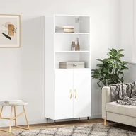 Witryny - vidaXL Witrynka biała połysk 69,5x34x180 cm materiał drewnopochodny - miniaturka - grafika 1