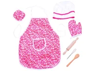 Zabawki interaktywne dla dzieci - RÓŻOWY ZESTAW KUCHARZA FARTUSZEK CZAPKA WAŁEK - miniaturka - grafika 1