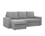 Narożniki - Narożnik do salonu, Neo Poso, 231x140x92 cm, jasny szary - miniaturka - grafika 1