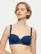 Biustonosze - Triumph Biustonosz z fiszbiną Wild Azalea 10219858 Niebieski - miniaturka - grafika 1