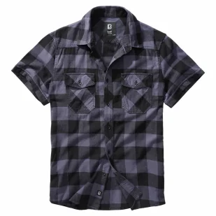Koszula z krótkim rękawem BRANDIT Checkshirt - czarno-szara RATY 0% | PayPo | GRATIS WYSYŁKA | ZWROT DO 100 DNI - Odzież taktyczna i umundurowanie - miniaturka - grafika 1