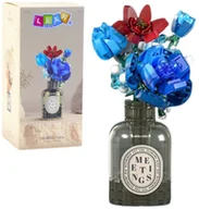 Klocki - Klocki Konstrukcyjne Bukiet Kwiatów W Wazonie Czerwono-Niebieski 358 el. LEAN Toys - miniaturka - grafika 1