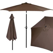 Parasole ogrodowe - Springos Parasol ogrodowy 260 cm składany na balkon duży brązowy GU0023 - miniaturka - grafika 1
