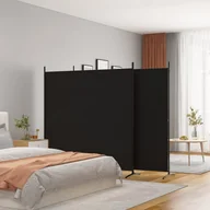 Parawany - Lumarko Parawan 3-panelowy, czarny, 525x180 cm, tkanina! - miniaturka - grafika 1