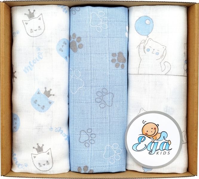 EgaKids Duże Tetrowe Pieluchy PREMIUM 70x80cm Kolorowe 3szt.