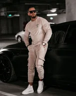 Dresy męskie - Komplet męski OLAVOGA CARGO 2024 beż L - Fashionplace - miniaturka - grafika 1
