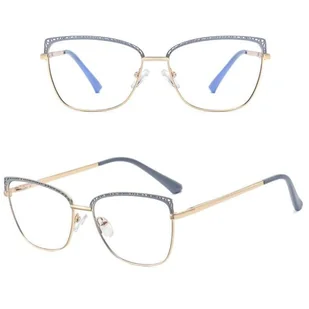 Okulary kocie do komputera damskie z filtrem BLUE Light zerówki Flex 25101B - Okulary korekcyjne, oprawki, szkła - miniaturka - grafika 1