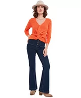 Bluzki damskie - Joe Browns Damska bluzka z dzianiny Essential Orange Wrap Knot Front Orange, 18, pomarańczowy, 44 - miniaturka - grafika 1