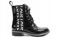 Botki damskie - BOTKI NESSI 20756 CZARNE SKÓRA LAKIEROWANA R.39 - miniaturka - grafika 1