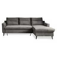 Narożniki - Ciemnoszary aksamitny narożnik rozkładany Miuform Stylish Stan, prawostronny - miniaturka - grafika 1