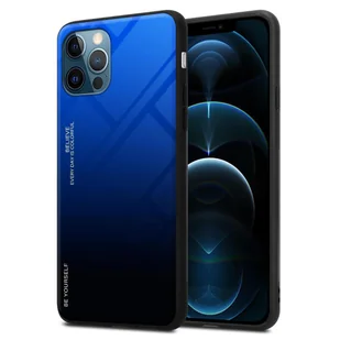 Pokrowiec Do Apple iPhone 12 PRO MAX Etui w NIEBIESKO - CZARNY TPU Obudowa Case Cover Plecki Ochronny Cadorabo - Etui i futerały do telefonów - miniaturka - grafika 1