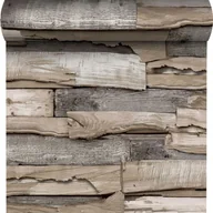 Tapety - Tapeta Wood beżowa imitacja deski winylowa na flizelinie - miniaturka - grafika 1