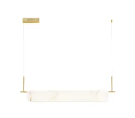 Lampy sufitowe - Lampa wisząca Lunalith w złotym wykończeniu z marmurowym szkłem - miniaturka - grafika 1