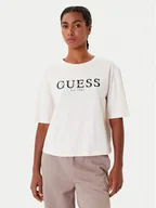Koszulki i topy damskie - Guess T-Shirt V5YI02 I3Z14 Beżowy Boxy Fit - miniaturka - grafika 1