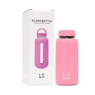 Butelki filtrujące - Line Sport Szklana butelka na wodę różowa 800ml - miniaturka - grafika 1