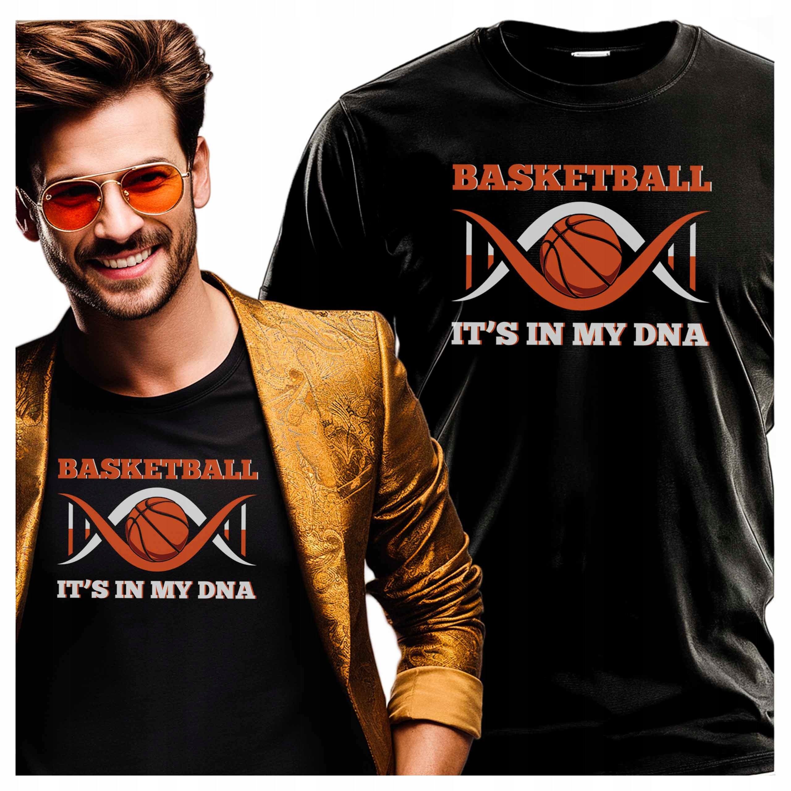 Koszulka męska z nadrukiem Basketball It's In My Dna Motyw Sportowy