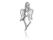 Wisiorki - Valerio.pl Delikatny rodowany srebrny wisiorek ażurowy anioł aniołek angel biał cyrkonie srebro 925 W0376 W0376 - miniaturka - grafika 1