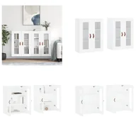 Szafki do salonu - vidaXL Szafki ścienne 2 szt. Białe drewno inżynieryjne - Szafka ścienna - Szafki ścienne - Szafka - Szafka do przechowywania - miniaturka - grafika 1