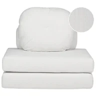 Sofy i kanapy - Sofa rozkładana jednoosobowa sztruksowa biała OLDEN - miniaturka - grafika 1