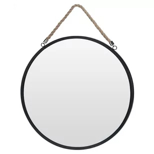 Lustro okrągłe na sznurku pasku 41cm czarne LOFT 510106 - Pojemniki kuchenne - miniaturka - grafika 1