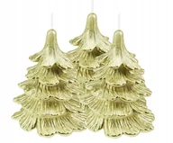 Świece - Świece świeczki świąteczne choinka złota zestaw 3 - miniaturka - grafika 1