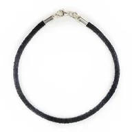 Bransoletki - 5804-16 Bransoletka Rzemień Skóra Naturalna + Srebro 925 - miniaturka - grafika 1