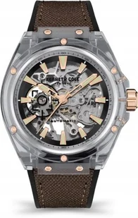 Zegarek Zegarek męski KENNETH COLE KCWGR2136404 brązowy sportowy skeleton - Zegarki męskie - miniaturka - grafika 1