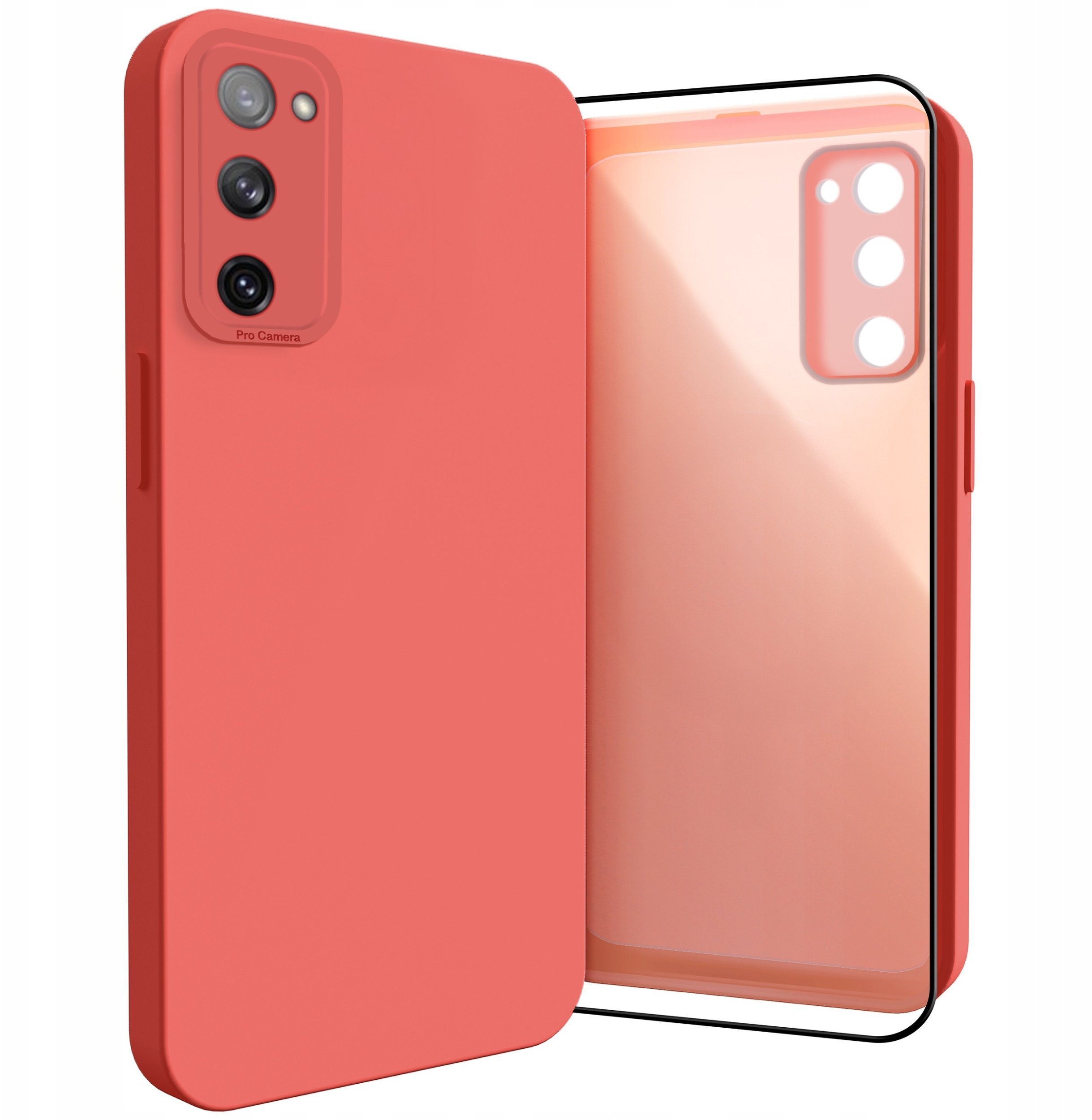 Etui do Samsung Galaxy S20 FE Silikonowe, Osłona Kamery, Czerwone Szkło