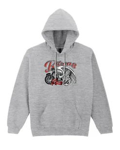 Bluza z kapturem Z nadrukiem Route 66 Motocykl Szara L - Bluzy męskie Bluza z kapturem Z nadrukiem Route 66 Motocykl Szara L - Bluzy męskie - miniaturka - grafika 1