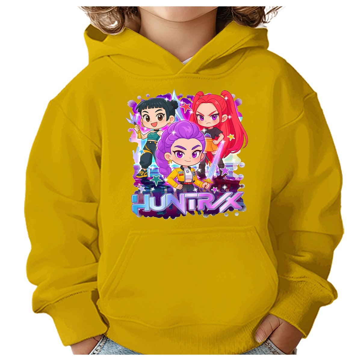 BLUZA DZIECIĘCA KPOP DEMON HUNTERS HUNTRIX 104 Z KAPTUREM BAWEŁNIANA