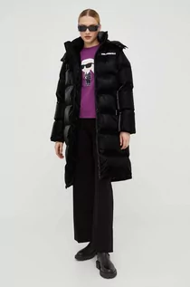 Kurtki damskie - Karl Lagerfeld kurtka damska kolor czarny zimowa - grafika 1
