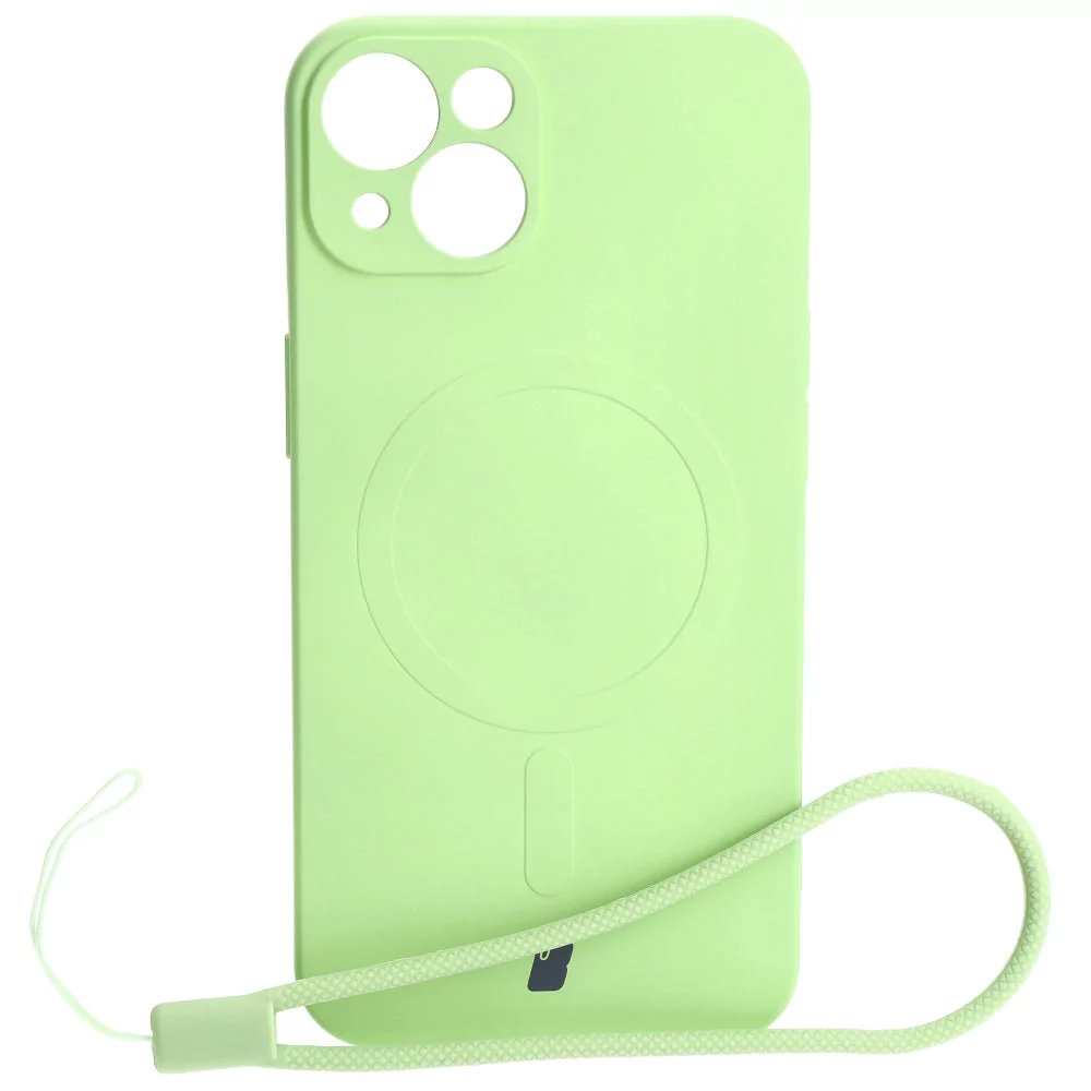 Etui Bizon Case Silicone MagSafe do iPhone 13, jasnozielone