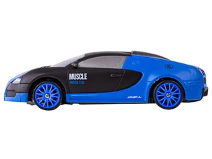 Samochód Do Driftu, Auto RC Drift 1:24 2,4 GHz 4WD CZARNO-NIEBIESKIE BUGATTI - Zabawki zdalnie sterowane - miniaturka - grafika 5