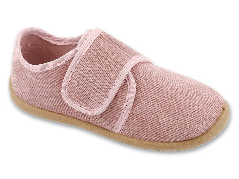 Kapcie dla dziewczynki Barefoot 904X004 do przedszkola na rzep różowe28-28