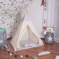 Namioty i tipi dla dzieci - SPRINGOS Namiot Tipi dla dzieci wigwam szary w zygzaki XXL TIP03 - miniaturka - grafika 1