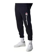 Spodenki męskie - Champion Legacy Authentic Pants-Logo Powerblend Fleece Rib Cuff męskie spodnie dresowe, Nero, L - miniaturka - grafika 1