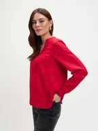 Bluzki damskie - Elegancka bluzka w kolorze czerwonym - miniaturka - grafika 1