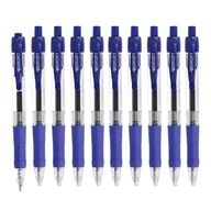 Długopisy - Westcott E-712638 00 Długopisy żelowe, niebieskie, 10 sztuk, 10 sztuk, do wielokrotnego napełniania, z wkładem ISO G2, miękkie i precyzyjne długopisy żelowe o grubości kreski 0,4 mm, ergonomiczny - miniaturka - grafika 1