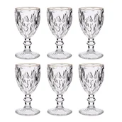 Kieliszki - Kieliszek do wody ze złotą obwódką, 254 ml, 6 sztuk - miniaturka - grafika 1