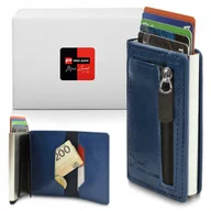 Portfele - Automatyczne ETUI na Karty Ochrona RFID Portfel Wysuwany Pako Jeans GRANAT - miniaturka - grafika 1