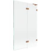 Parawany nawannowe - Mexen Lunar L parawan nawannowy 2-skrzydłowy prawy 110 x 150 cm, transparent, miedź szczotkowana - 897L-110-100-65-00-P - miniaturka - grafika 1