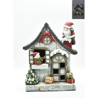 Ozdoby bożonarodzeniowe - Figurka LED domek z świętym mikołajem 38,5 x 33 cm - miniaturka - grafika 1