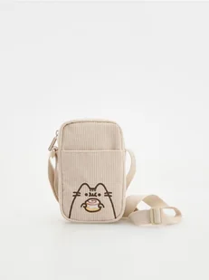Reserved - Sztruksowa saszetka Pusheen - beżowy - Torby męskie - miniaturka - grafika 1