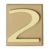 Akcesoria do drzwi - Cyfra "2" INV złota - miniaturka - grafika 1