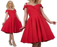 Sukienki - Czerwona sukienka hiszpanka PRODUKT POLSKI pin up - miniaturka - grafika 1