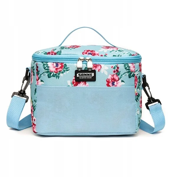 TORBA TERMICZNA IZOLACYJNA LUNCH BOX RÓŻOWA W KWIATY 6L